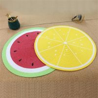 【hot】ﺴ✺  Woven Round Environmental Protection Plate Bowl Coaster Watermelon Lemon Insulation Table