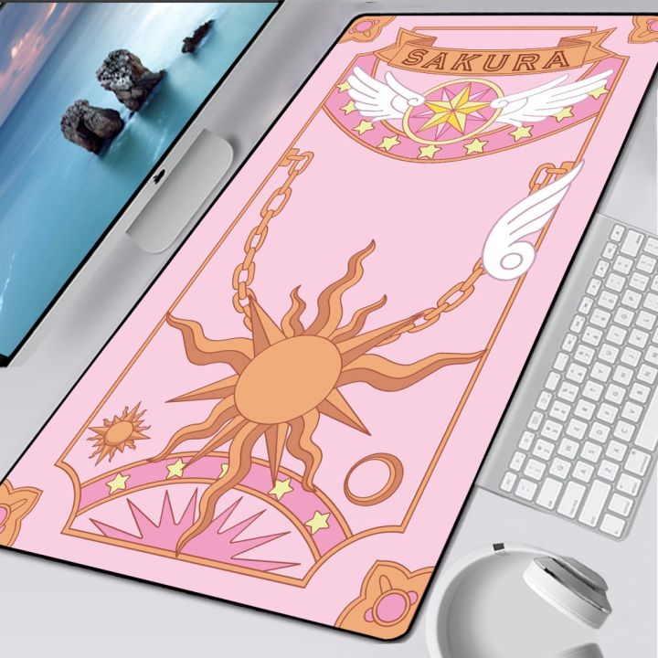 900x400-มม-cardcaptor-เชอร์รี่แผ่นตารางขนาดใหญ่ล้างทำความสะอาดได้สีชมพู-magic-wand-อะนิเมะ-900-400-ยางแล็ปท็อปเกมมิ่งแผ่นรองเมาส์กันลื่น-xxl