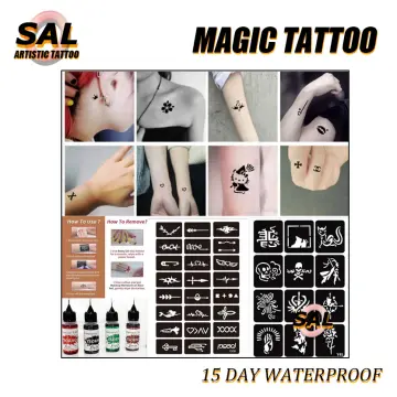 4 Pack Temporary Tattoo Ink, Temporary Tattoo Kit, Semi Permanent Tattoo  with Free Tattoo Stencils, DIY Tattoo Set, Realistic Fake Tattoos :  Amazon.ae: Beauty