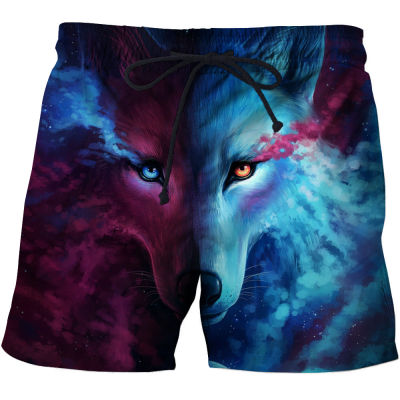 Newest 3D Wolf Print Men Beach Shorts Quick Dry Bermuda Surf Swimming Shorts Animal Trunks Funny Wolf Men Summer Shorts Boxers
