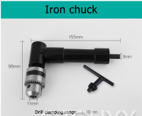 90องศาด้านขวามุมสว่านไฟฟ้ามุมอุปกรณ์3-Jaw Chuck อะแดปเตอร์ร่มพกพา Key อุปกรณ์เจาะหูเครื่องมือ