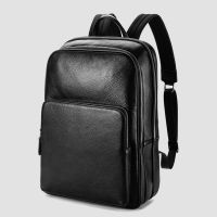 DIDE Business Backpack First Layer Cowhide Mens Bag Soft Genuine leather Large Capacity 16 Inch Laptop Travel Backpack