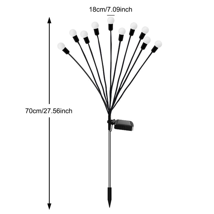 ไฟ-led-พลังงานแสงอาทิตย์ไฟหิ่งห้อย1-2v-10หัว1pcs-แสงสี-warm-light