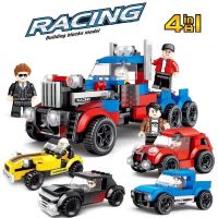 4 IN 1 Racing Car Building Block Toys DIY Assemble Mini Truck Brick Kids Educational Toys Gifts
