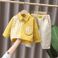 Spring 1 year babys birthday boys clothes sets shirt coat + pants two-piece suit for toddler boys babys clothing outfits sets