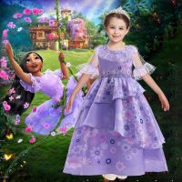 [COD] Foreign trade childrens magic full house Mirabell princess round neck floral dress girls role-playing