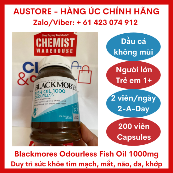 Bill úc, date 05 2023 dầu cá blackmores fish oil 1000mg 200 capsules - ảnh sản phẩm 1