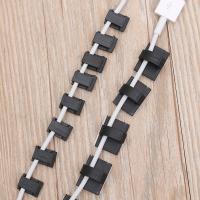 20Pcs Black Adhesive Car Cable Clips Management Desk Wall Cord Clamps Cable Winder Drop Wire Tie Fastener Fixer Holder Organizer