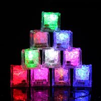 24pcs Home Decor Luminous LED Ice Cubes Glow In The Dark Party Ball Flash Neon Halloween Festival Accessories Christmas Ornament