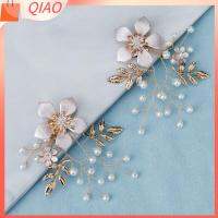 QIAO 1pair(2pcs) อุปกรณ์เสริมสำหรับเจ้าสาว งานทำมือ จี้ห้อยกระเป๋า/เข็มกลัด คลิปหนีบรองเท้าแบบถอดได้ ใบไม้สีทอง หัวเข็มขัดเสน่ห์ ตกแต่งรองเท้าแต่งงาน