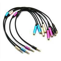 3.5มม.เสียงสเตอริโอแยกสายสำหรับหูฟัง Headphone Splitter Audio Cable 3.5mm Male to 2 Female for Mobile Phone