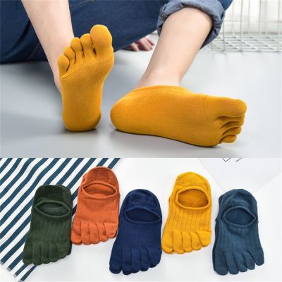 ‘；’ 3 Pairs Colorful Five Fingers Socks Anti Slip Men Women Slipper Toe Socks Sweat-Absorbing Boat Ankle Short Socks