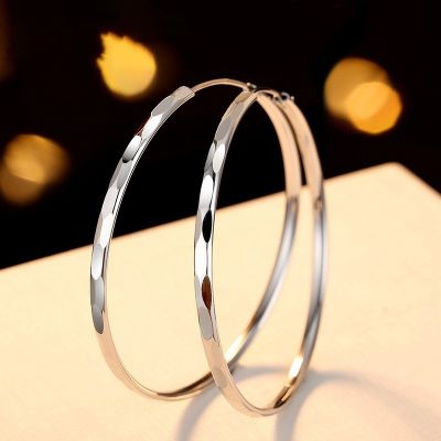 [COD] Sterling silver big earrings womens hoop new trendy European and fashion net red high-end sense circle rings