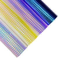 XHT Embossed Holographic Dichroic PU Synthetic Leather Fabric By Yard for Making CraftDecorativeShoeBag