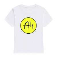 Childrens Merch A4 T Shirts Spring Summer Family Clothing Boys Big Yellow Logo Print Fashion T-shirt Girls Casual Tee Tops