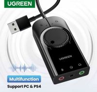 UGREEN รุ่น 40964 SoundCard USB Audio Interface External3.5 mm Mic, หูฟัง, Audio อะแดปเตอร์ soundcarded folder