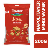 Loacker Wafer Minis Napolitaner Hazelnut 200g ++ ล็อคเกอร์ เวเฟอร์มินิ นาโพลิแทนเนอร์ เฮเซลนัท 200 กรัม