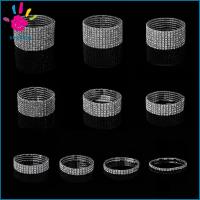 SEEDING 1-10 Rows แฟชั่น ผู้หญิง เครื่องประดับ งานแต่งงาน กำไลยางยืด สายรัดข้อมือ คริสตัล ไรน์สโตน สร้อยข้อมือยืด