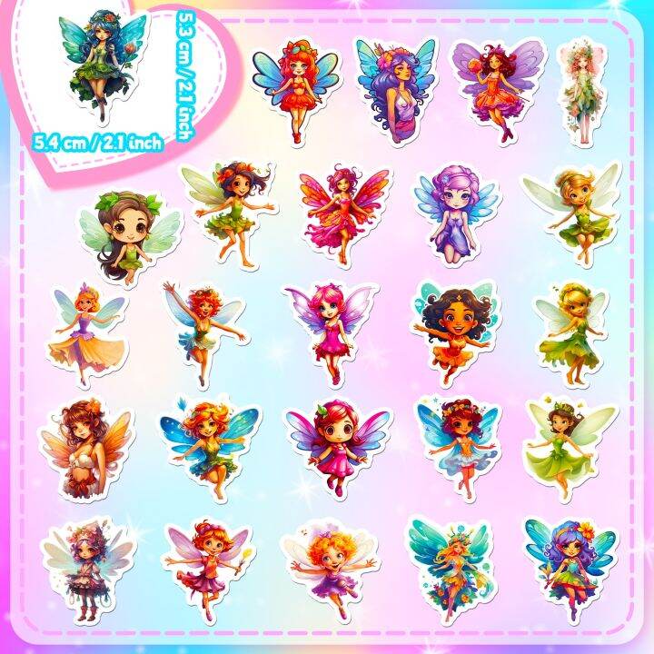 10-50pcs-angel-wing-fairy-girl-stickers-pack-for-kid-cartoon-graffiti-decals-scrapbooking-luggage-laptop-wall-stationery-sticker