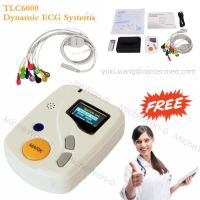 CONTEC TLC6000 ECG Holter Monitor แบบไดนามิก 24 ชั่วโมง 12 ตะกั่วเครื่องวิเคราะห์เครื่องบันทึกซอฟต์แวร์ PC EKG Pacemaker