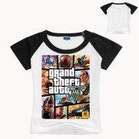 Grand Theft Auto ชายฤดูร้อนเสื้อยืดเสื้อแขนสั้นสำหรับเด็กหญิงคอผ้าฝ้ายแขนสั้นเสื้อยืดการ์ตูน Comfort 7620เด็กเสื้อผ้าสบายๆแบบสบายๆกีฬา Tees