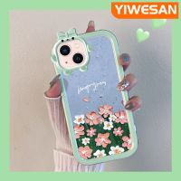 YIWESAN เคสติดโบว์ลายดอกไม้สำหรับ iPhone 13 iPhone 13 Pro iPhone 13 Pro iPhone 13 Pro Max เคสนิ่มกันกระแทกเคสโทรศัพท์โปร่งใสฝาครอบป้องกันป้องกันเลนส์กล้องถ่ายรูป