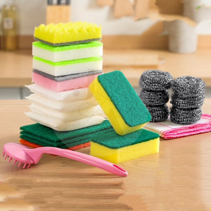 JL 22 Pcs Set Of Dishwashing Cleaning Supplies Sponge Wipe Steel