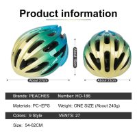 【Newest】 PEACHES Cycling Helmet Ventilation MTB Riding Helmet Man and Women Bicycle Helmet with Insect Net Mountain Lightweight Riding Helmet 54-62cm