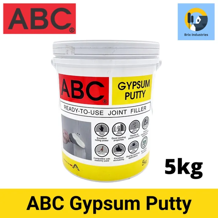 Abc Gypsum Putty 5kg Ready To Use Joint Filler Smooth Finish Prevent