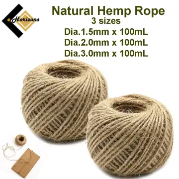 Multi Use 100m 1.5mm Natural Brown Jute Hemp Rope Twine String