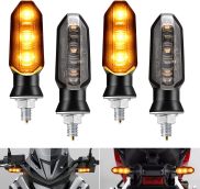 8mm Mini Motorcycle LED Turn Signal Lights 12V Moto Indicator Lamp Amber