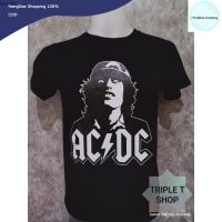 HD เสื้อผู้ชาย เสื้อผู้ชายเท่ๆ เสื้อยืดคอกลม สกรีนลาย ACDC (รหัส 46) เสื้อผู้ชายไซส์ใหญ่