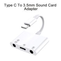 3 In 1 Type C To Dual 3.5mm Adapter Cable Audio Microphone Headphone Adapter For Samsung Huawei Mobile Phone Laptop Sound Card Cables Converters