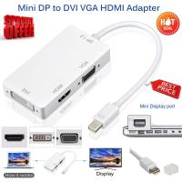 3 in 1 Mini Display Port DP to HDMI VGA DVI Converter Adapter for MacBook, iMac(LG51) Surface Pro Dell Lenovo Samsung (White)