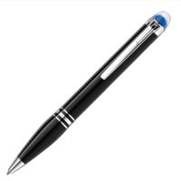 (Worry free) ปากกาลูกลื่นสีดำหรูหรา/ปากกาลูกลื่น/ปากกาหมึกซึมพร้อมหัวคริสตัลสีฟ้าคลาสสิกการประดิษฐ์ตัวอักษรหมึก MB ปากกา