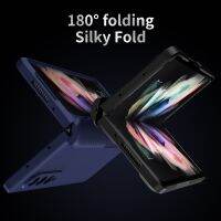 เคสบานพับสำหรับ Samsung Galaxy Z Fold 3 2 5G,ป้องกันทุกส่วนของตัวเครื่องบางพิเศษพร้อมฟิล์มแก้วจอ PC แบบแข็งสำหรับ Fold3 Samsung Z