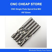 จัดส่งฟรี 5 ชิ้นคาร์ไบด์ Endmill ขลุ่ยเดี่ยวเกลียว CNC Router Bits 6mm CEL 12mm 17mm 22mm 32mm 42mm 52mm 62mm