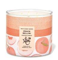 เทียนหอม Bath &amp; Body Works กลิ่น Peach Bellini กลิ่นหอมลูกพีชผสม Floral หอมหวานสดชื่นสดใส ใหม่แท้ 100% อเมริกา