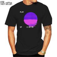 เสื้อยืดพิมพ์ลาย Vaporwave Wave Sunset สไตล์ย้อนยุคแฟชั่น 2023 สําหรับผู้ชาย  Z31I