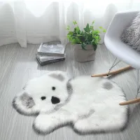 Mcao New Faux Sheepskin Fur Carpet Panda Koala Animal-shaped Soft Fluffy Plush Mats Living Room Bedroom Area Rug Door Mat TJ3404