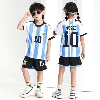 【Ready Stock】 Qatar Messi Ronaldo Neymar MüLler Argentina Portugal Kids Soccer Jersey