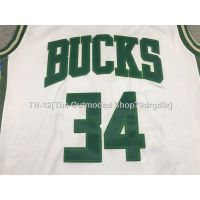 ۩■ Men Milwaukee Bucks 34 Giannis Antetokounmpo embroidery basketball jerseys White