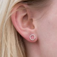 ต่างหูเงินแท้ minimal geometry earrings 92.5% ต่างหูวงกลมมินิมอล