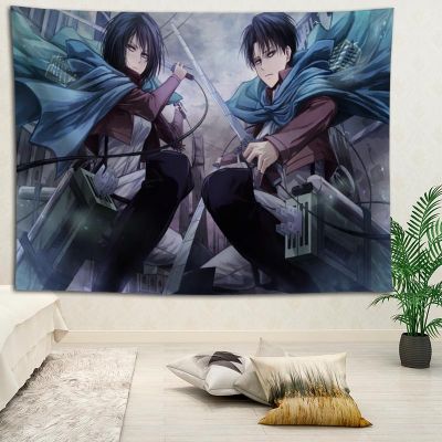 【cw】Hot Sale Custom Anime Attack on Titan Printed Tapestry Background Decorative Tapestry Various Sizes Wall Hanging Decor