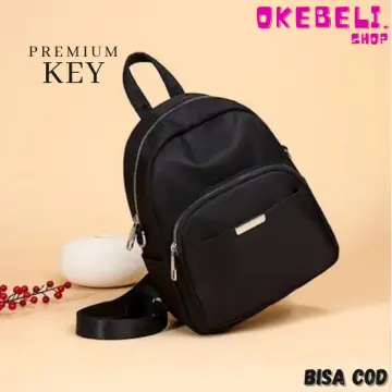 Tas Ransel - Mini Backpack Punggung Bahu Polos Sekolah Travelling Anak -  Hitam