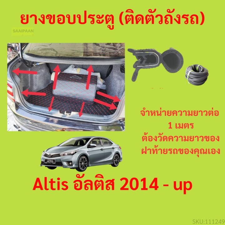 ราคาต่อเมตร ยางฝาท้าย  Altis อัลติส 2014 - up ยางประตูหลัง แบบมีปีก