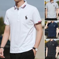 ▥♝▬ 【Good Quality】Baju Lelaki Berkolar Kolar Lelaki Men Polo Shirt Baju Polo Lelaki Collar Casual Polo T Shirt Men Oversize Bussiness Loose Plain Polo 4 Colors