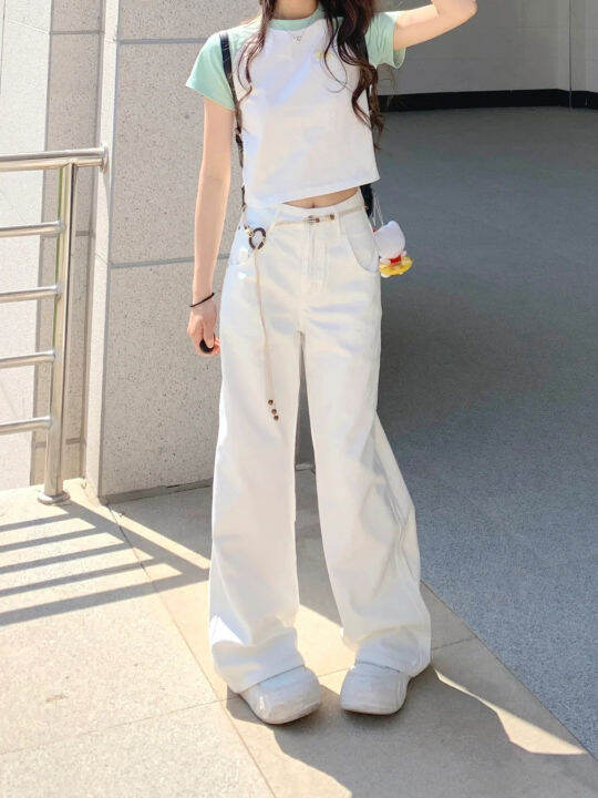 เสื้อคลุม-temperament-washed-white-jeans-womens-summer-high-waist-thin-straight-leg-pants-loose-casual-wide-leg-pants