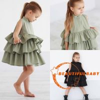 ILI-Toddler Kids Baby Party Princess Ruffle Tutu Princess Formal Dress Girls