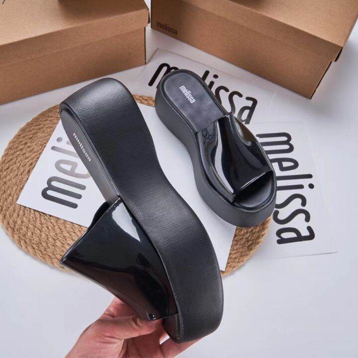 พร้อมส่ง-melissa-รองเท้าแตะ-พื้นหนา-เหมาะกับเดินชายหาด-แฟชั่นสําหรับผู้หญิง-2023-qyue-cnb